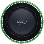 JumpSport 350 PRO Fitness Trampoline, Cardio Workout, No-Tip Arched Legs Home Gym Equipment with Adjustable Bungees & 60 Day Trial Video, 39", Green