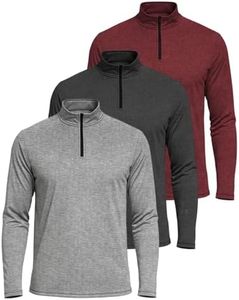 Real Essentials Mens Big and Tall King Size Quarter 1/4 Zip Pullover Long Sleeve Athletic Dry Fit Shirt Gym Running Golf Half Zip Top Workout Sweatshirts Sweater Jacket, Set 3, 3X Tall, Pack of 3