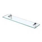 KES Bathroom Shelf Glass 60CM Glass Shower Shelf Wall Mounted 8MM Extra-Thick Tempered Glass with Polished Chrome Bracket, BGS3201S60