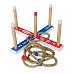 Bolaball High Quality Wood Ring Toss, Family Fun Indoor or Outdoor Play, Four Durable Rope Rings, Includes Carrying Case