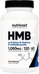 Nutricost HMB (Beta-Hydroxy Beta-Methylbutyrate) 1000mg (120 Capsules) - 500mg Per Capsule, 60 Servings - Gluten Free and Non-GMO