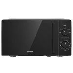 COMFEE' 20L Compact Microwave, 700W Black Solo Manual Microwave with Inverter,5 Power Levels,Quick Defrost,Easy Clean,Dial Timer,Small for Kitchen- CMO-MM202NF(BK)