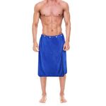 kilofly 1pc Men's Adjustable Shower Wrap Bath Towel with Snap Closure 26 x 54 inch