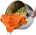 Kitchen Gizmo Snap N Strain Pot Strainer and Pasta Strainer - Adjustable Silicone Clip On Strainer for Pots, Pans, and Bowls - Kitchen Colander - Orange