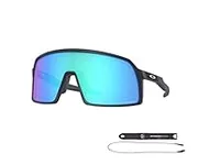Oakley Sutro S OO9462 946202 28MM Matte Navy/Prizm Sapphire Rectangle Sunglasses for Men + BUNDLE Accessory Leash + BUNDLE with Designer iWear Eyewear Kit