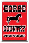 Horse Country Aluminum Sign Parking Horses Farm Farmer tack Lover Equestrian Saddle | Indoor/Outdoor | 14" Tall