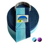 California Wellness Products Yoga Strap (10ft x 1.5in) - Yoga Belt with Extra Safe Adjustable D-Ring Buckle for Pilates, Gym Workouts, Physical Therapy,for Women & Men (Blue)