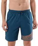 Speedo Men's Xpress Lite Essential Medley Logo Printed Watershorts - Dark Teal & Sweet Apricot