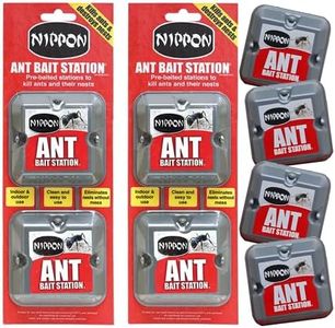 Nippon Ant Killer Indoor - Ant Bait Station 2x2 Pack - Nipon Ant Traps Indoor, Most Powerful Ant Killer Outdoor, Black & Red Ants Repellent, Dog Pet-Friendly Ant Control, UK Ant Nest Killer for Lawns