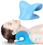 IDEALIMPACT Neck and Shoulder Relaxer, Neck Stretcher Cervical Pillow, Cervical Traction Device for Neck Pain Relief Product Kit Neck Massager with Eye Mask Medical Graded