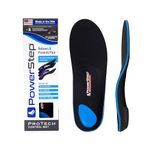 PowerStep ProTech Control Met Orthotics - Full Length Shoe Insoles for Metatarsal Foot Pain & Plantar Fasciitis - Medical Grade Orthotics for Overpronation & Ball of Foot Pain Relief, Black/Blue,