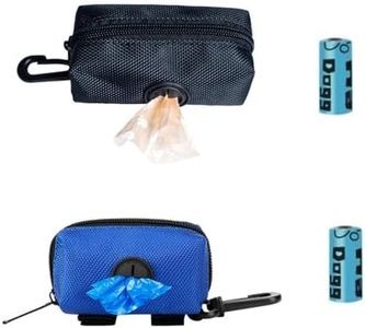 2 Pack Dog Poop Bag Holder, Zipper Poop Bag,Pet Waste Bag Dispenser Zippered Pouch, Portable Dog Poop Bag Holder Leash Attachment for Dogs for Traveling