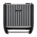 George Foreman Large Electric Steel Grill [Non stick, Healthy, Griddle, Toastie, Hot plate, Panini, BBQ, Energy saving, Vertical storage, Easy clean, Drip tray, Ready to cook light] Grey, 1850W 25051