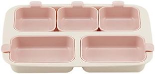 NESTIQUE Silicone Plates for Baby & Toddlers, Divided Plates Design | Microwave & Dishwasher Safe, BPA Free Toddler Plates, Baby Food Tray | Baby Kids Plates, Vanilla Pink