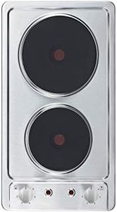 respekta Fogon electrico doble acero inoxidable | placa electrica empotrada 2 fuegos con enchufe | placa electrica cocina autosuficiente | placa fuego 6 niveles | Perillas | 29 cm | KM 9111EN