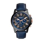 Fossil Grant Blue Quartz Leather Watch FS5061IE