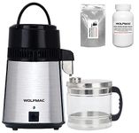 Wolfmac® Stainless Steel Water Distiller UK with Glass Jug & Free Carbon Filter & Free Residue Cleaner