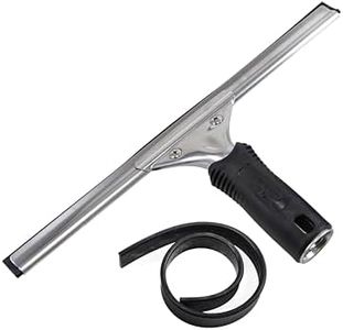 Unger Professional 12" Performance Window & Glass Cleaning Squeegee with Replacement Rubber - Cleaning Supplies, Heavy Duty Squeege for Window Cleaning, Streak-Free Results