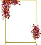 Wedding Arch Backdrop Stand 5.2 FT Gold Wedding Arches for Ceremony Square Metal Balloon Arch Stand Garden Arbor Frame for Wedding Birthday Party Baby Shower Background Decoration