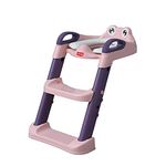 LuvLap trainer potty seat with ladder, potty seat cum toilet seat, Fits all standard size toilets for 1 + Year child, Suitable for potty training of Boys & Girls (Pink)