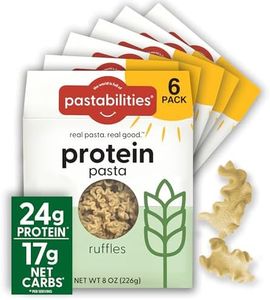 Pastabilities, Protein Pasta, Ruffles - 24g Protein & Low Carb, 17g Net Carbs - High Protein, Delicious Taste & Texture Non-GMO Plant-Based Pasta, Keto Friendly, Vegan (8 Ounce, 6 Pack)