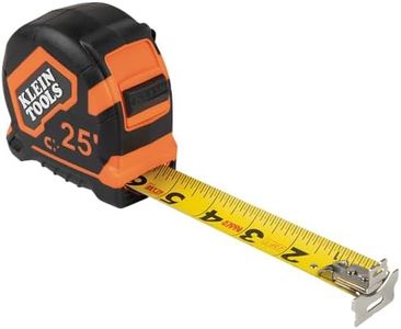 Klein Tools 9225 Tape Measure, Heavy-Duty Measuring Tape with 25-Foot Double-Hook Double-Sided Nylon Reinforced Blade, with Metal Belt Clip