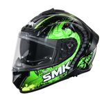 SMK Reptile ISI ECE & DOT Certified Full Face Dual Visor Helmet for Men and Women with Pinlock Fitted Clear Visor and Inner Sun Visor