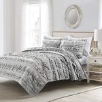 Lush Decor Light Gray Lush Décor Belle 3 Piece Ruffled Full/Queen Quilt Set