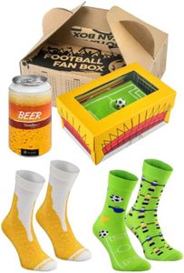 Rainbow Socks – Football Fan Box – Footbal Set For A Fan – 2 Pairs Of Socks – Beer And Table Football – For A Friend, Your Gang, A Fan Of Football, Sports Fan, Football Fan Box, 4.5-8 US