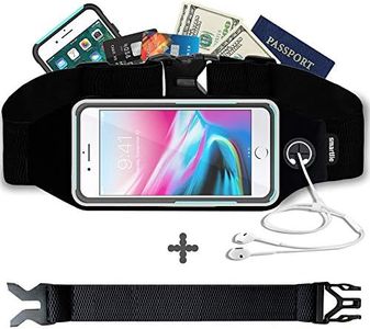 Smartlle Fanny pack, Running Belt, Waist Bag Women & Men for iPhone 13 12 11 Pro Max/XR/XS Max/X/XS/8 7 6 6S Plus, for Samsung Galaxy S/Note, All Mobiles up to 6.7'',Gym Workout Fitness Gear-Black