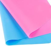 2 Pack A3 Extra Large Silicone Sheet for Crafts Jewelry Casting Molds Mat, Premium Silicone Placemat, Multipurpose Mat, Nonstick Nonskid Heat-Resistant, Blue & Rose Red (15.7 x 11.7 inches)