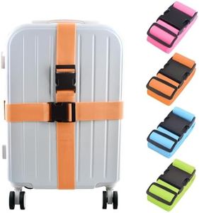 Azarxis Luggage Strap for Suitcase 4 Pack TSA Approved Adjustable Suitcase Straps Belts with Quick Release Buckle Heavy Duty Premium Travel Accessories for Bag Closure (Multicolor)
