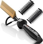 Dan Technology mini hot comb,travel size pressing comb,450℉ hot comb electric for wigs,Dual Voltage hair straightener comb for Travel & Home,Professional Electric Pressing Combs for Natural Black Hair