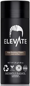 ELEVATE Hair Fibers 100% Natural Keratin Hair Fibers Instantly Thickens Thinning or Balding Hair for Men and Women - Natural Hair Loss Concealer 28g 0.98oz (Dark Brown)