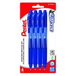 Pentel EnerGel-X Retractable Liquid Gel Rollerball Pen, Everyday Writing, Office Supplies, School Supplies, 0.7mm Medium Point, Blue Ink, BL107BP4-C, 4 Pack