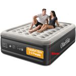 OlarHike King Size Airbed, Inflatable Mattress, 150cm x 200cm x 50cm, Air Bed with Built in Pump, Blow Up Mattress, Folding Guest Bed Self Inflating with Flocked Surface for Camping and Home Use