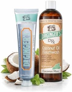 Dr Ginger’s Coconut Oil Oral Care Bundle, Coconut Mint (Toothpaste 4oz + Mouthwash 14 fl oz) – Fluoride-Free Toothpaste + Alcohol-Free Oil Pulling Mouthwash, Organic Coconut Oil + Xylitol