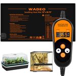 WADEO Heat Mat for Plants, [52x25cm] [Power Auto-Resume] [50W], Seedling Heat Mat with Thermostat 5 to 45°C, Waterproof & Durable Plant Heat Mat for Seedling Germination, Reptile, Mushroom
