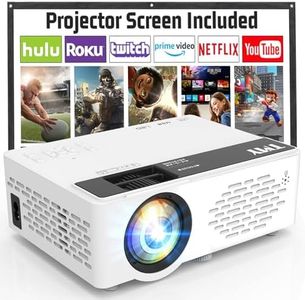 TMY Mini Projector, Upgraded Bluetooth Projector with Screen, 1080P Full HD Portable Projector, Movie Projector Compatible with TV Stick Smartphone/HDMI/USB, indoor & outdoor use