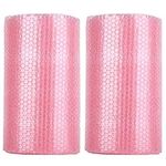 Bubble Cushioning Wrap Rolls 2 pack - Bubble Cushioning Wrap for Moving with Perforated Every 12inch x 72 feet, Easy to Tear, Small Bubble, Thicker & Durable for Packing, Delivering & Moving (Red)