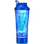 VOLTRX Premium Electric Protein Shaker Bottle, Made with Tritan - BPA Free - 24 oz Vortex Portable Mixer Cup/USB Rechargeable Shaker Cups for Protein Shakes for Workout, Fitness, Exercise (Blue)