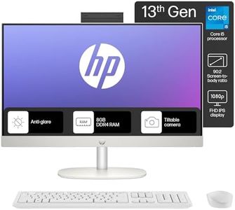 HP All in One 24,13th Gen Intel Core i5-1334U, (8GB DDR4,512GB SSD),Microsoft365* Office2024, Win 11 Home, 23.8inch(60.5cm) FHD,Three Sided Micro Edge,FHD Camera,5.27Kg, White, 24-cr0477in