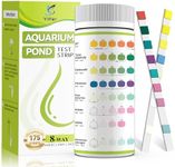 175-Count 8-Way Aquarium Test Strips with Ammonia-Accurate Test Ammonia,pH, Total Alkalinity, Carbonate, Hardness, Free Chlorine, Nitrate and Nitrite for Fish Tanks & Ponds
