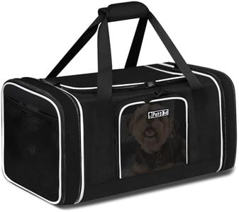 Petskd Length-Expandable Pet Carrier 18x13x9.5 Inches Southwest Allegiant Airline Approved, Soft Pet Travel Carrier for Small Cats Dogs with Zipper Locks and Anti-Scratch Mesh(Black)