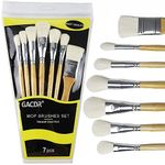 GACDR Gilding Brush Set, 7 Pieces Versatile Goat Hair Blending Mop Brushes for Acrylic Painting Foil Gold Leaf Flakes Sheets