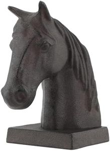 Horse Decorative Bookend Vintage Cast Iron Decor Heavy Book Ends Door Stop Unique Horse Head Status Home Decor,Ideal for Reading Room Living Library Office Shelf Desk Decor