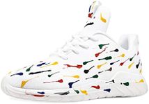 Soulsfeng Running Shoes for Men Size 9.5 Fashion Breathable Lightweight Spray White Walking Tennis Sneakers