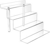 Kurtzy Acrylic Risers Display Stand - 4-Tiered Clear Perfume Organiser Showcase Shelf - Decoration Risers for Action Figures, Cupcakes/Desserts, Makeup, Nail Polish, Toys, Small Collectibles & More
