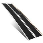 Folding Wheelchair Ramp 10FT, Wheel Chair Ramps with Non-Skid Surface & Reflective Strips, Portable Door Threshold Ramps for Home Doorways, Steps, Cars, Scooter, Curbs, Stair