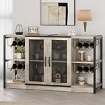 GAOMON Liquor Cabinet, Wood, Grey, L